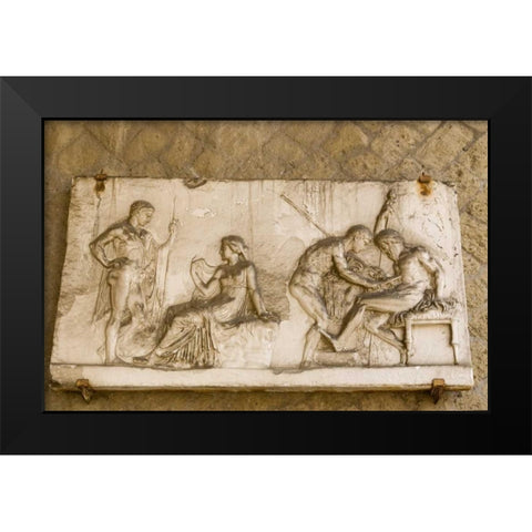 Italy, Herculaneum The relief of Telephus Black Modern Wood Framed Art Print by Kaveney, Wendy