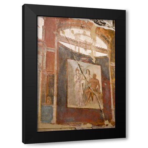Italy, Campania Fresco in the Hall of Augustals Black Modern Wood Framed Art Print by Kaveney, Wendy