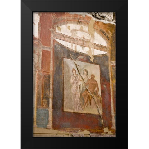 Italy, Campania Fresco in the Hall of Augustals Black Modern Wood Framed Art Print by Kaveney, Wendy