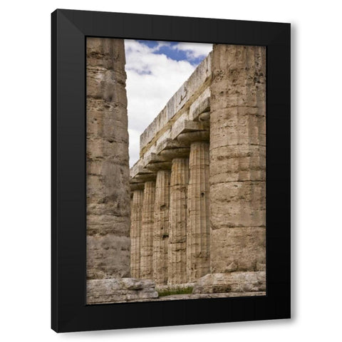 Italy, Campania, Paestum Temple of Hera Black Modern Wood Framed Art Print with Double Matting by Kaveney, Wendy