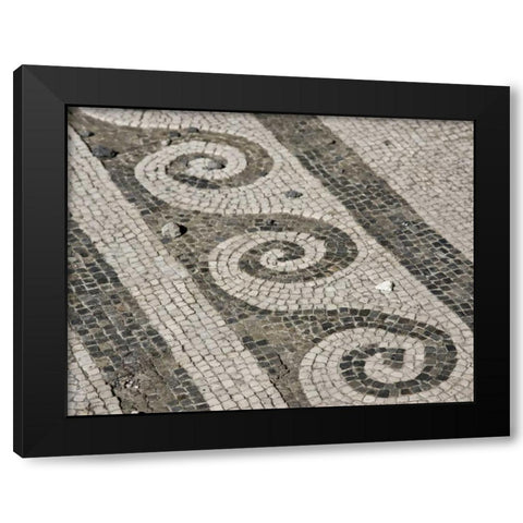 Italy, Campania, Pompeii Mosaic floor patterns Black Modern Wood Framed Art Print by Kaveney, Wendy