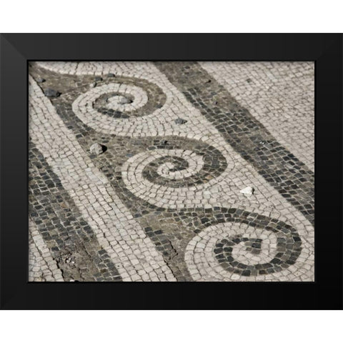 Italy, Campania, Pompeii Mosaic floor patterns Black Modern Wood Framed Art Print by Kaveney, Wendy