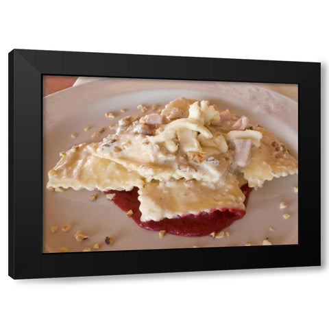 Italy, Naples Ravioli with walnuts and sauce Black Modern Wood Framed Art Print by Kaveney, Wendy