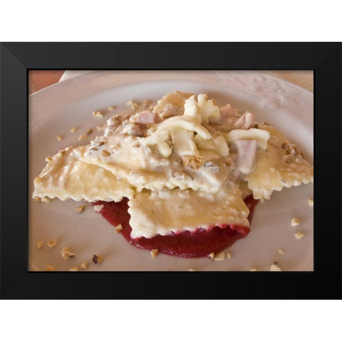 Italy, Naples Ravioli with walnuts and sauce Black Modern Wood Framed Art Print by Kaveney, Wendy