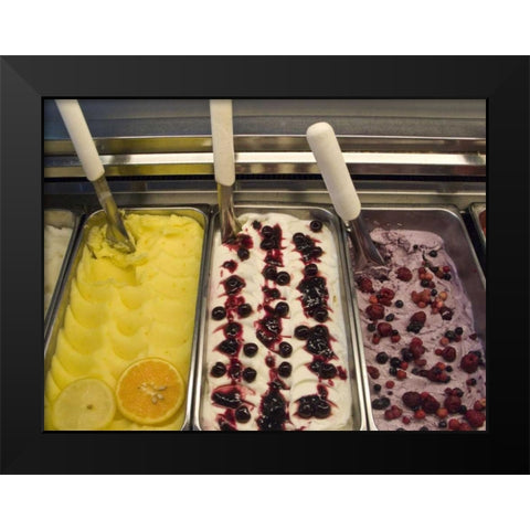 Italy, Positano Gelato or Italian ice cream Black Modern Wood Framed Art Print by Kaveney, Wendy