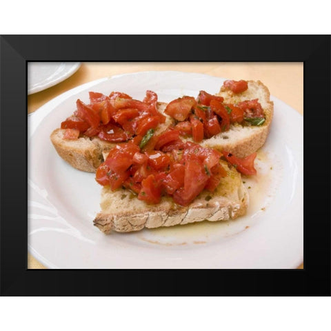 Italy, Positano Display plate of bruschetta Black Modern Wood Framed Art Print by Kaveney, Wendy