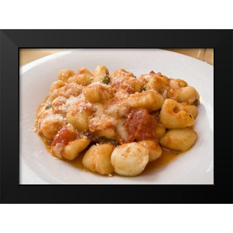 Italy, Positano Gnocchi, a potato or bread dish Black Modern Wood Framed Art Print by Kaveney, Wendy