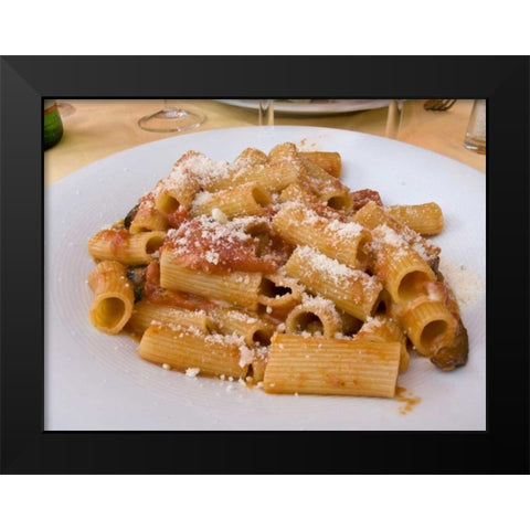 Italy, Positano Display plate of rigatoni Black Modern Wood Framed Art Print by Kaveney, Wendy