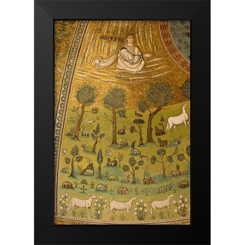 Italy, Ravenna Church of St Apollinare Mosaic Black Modern Wood Framed Art Print by Kaveney, Wendy
