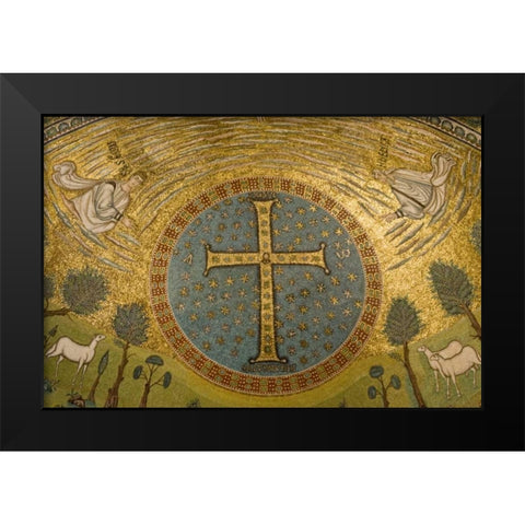 Italy, Ravenna Church of St Apollinare mosaic Black Modern Wood Framed Art Print by Kaveney, Wendy
