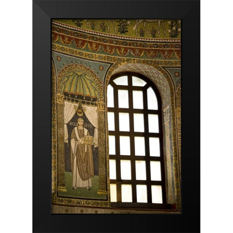 Italy, Ravenna Church of St Apollinare mural Black Modern Wood Framed Art Print by Kaveney, Wendy