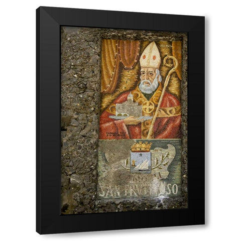 Italy, San Fruttuoso Religious wall mosaic Black Modern Wood Framed Art Print with Double Matting by Kaveney, Wendy