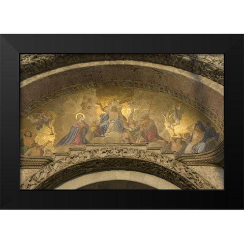 Italy, Venice, St Marks Basilica Door detail Black Modern Wood Framed Art Print by Young, Bill