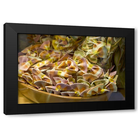 Italy, Venice Bow tie pasta in bowl in store Black Modern Wood Framed Art Print with Double Matting by Young, Bill