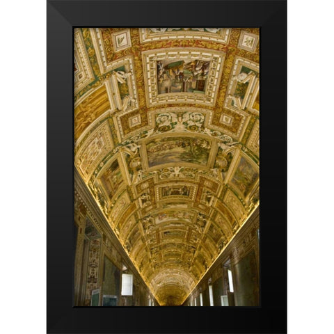 Italy, Rome, Vatican City Art on the ceiling Black Modern Wood Framed Art Print by Kaveney, Wendy