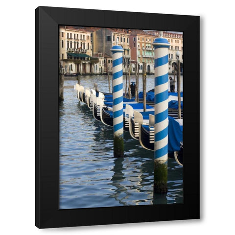 Italy, Venice Gondolas on the Grand Canal Black Modern Wood Framed Art Print with Double Matting by Kaveney, Wendy