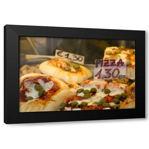 Italy, Venice Pizza slices for sale Black Modern Wood Framed Art Print with Double Matting by Kaveney, Wendy