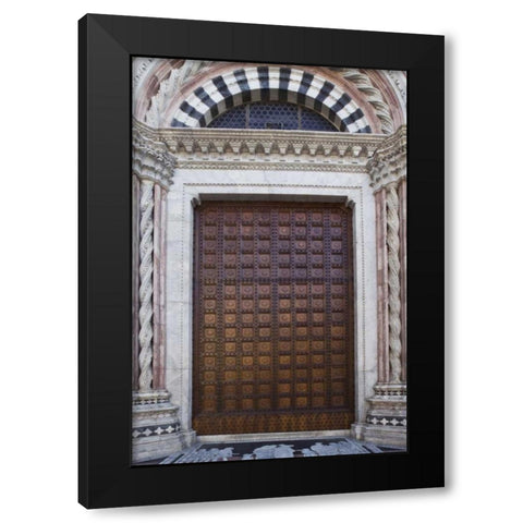 Italy, Tuscany, Siena Front door to the Duomo Black Modern Wood Framed Art Print by Flaherty, Dennis