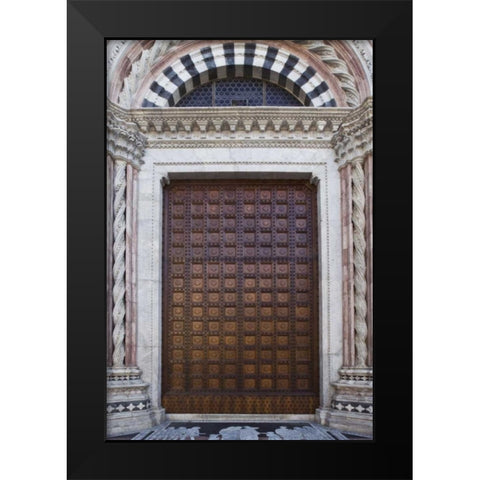 Italy, Tuscany, Siena Front door to the Duomo Black Modern Wood Framed Art Print by Flaherty, Dennis