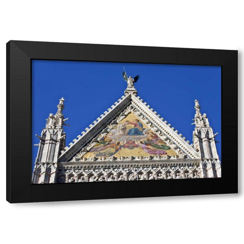 Italy, Tuscany, Siena Facade of Duomo cathedral Black Modern Wood Framed Art Print with Double Matting by Flaherty, Dennis