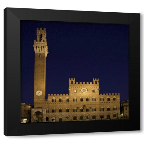 Italy, Tuscany, Sienna Torre del Mangia Black Modern Wood Framed Art Print by Kaveney, Wendy