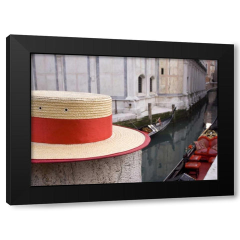 Italy, Venice Detail of a gondoliers hat Black Modern Wood Framed Art Print by Kaveney, Wendy