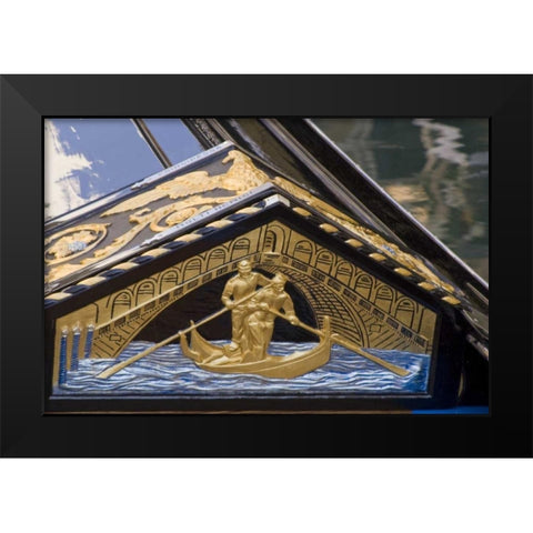Italy, Venice Gondola details Black Modern Wood Framed Art Print by Kaveney, Wendy