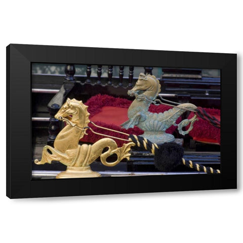 Italy, Venice Ornate holders for docking ropes Black Modern Wood Framed Art Print by Kaveney, Wendy