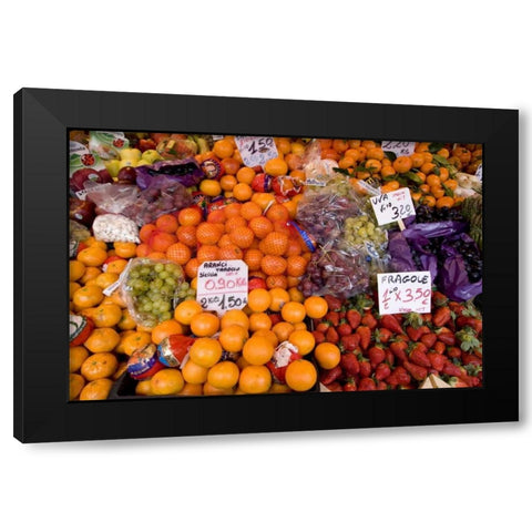 Italy, Venice Fresh fruit for sale in a market Black Modern Wood Framed Art Print by Kaveney, Wendy