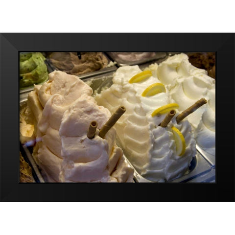 Italy, Venice Gelato or Italian ice cream Black Modern Wood Framed Art Print by Kaveney, Wendy