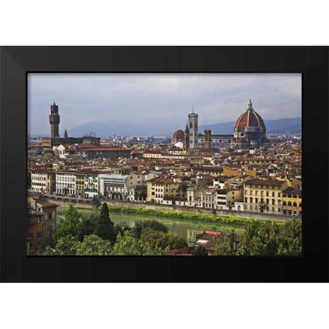 Italy, Florence City as seen from the overlook Black Modern Wood Framed Art Print by Flaherty, Dennis