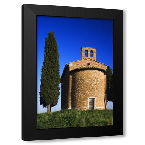 Italy, Tuscany Capella di Vitaleta Black Modern Wood Framed Art Print with Double Matting by Flaherty, Dennis