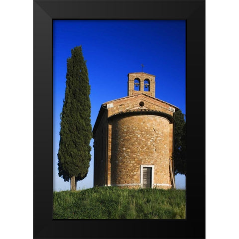 Italy, Tuscany Capella di Vitaleta Black Modern Wood Framed Art Print by Flaherty, Dennis