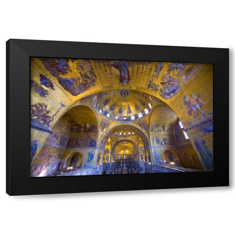 Italy, Venice Interior of St Marks Cathedral Black Modern Wood Framed Art Print by Zuckerman, Jim