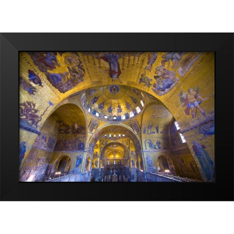 Italy, Venice Interior of St Marks Cathedral Black Modern Wood Framed Art Print by Zuckerman, Jim