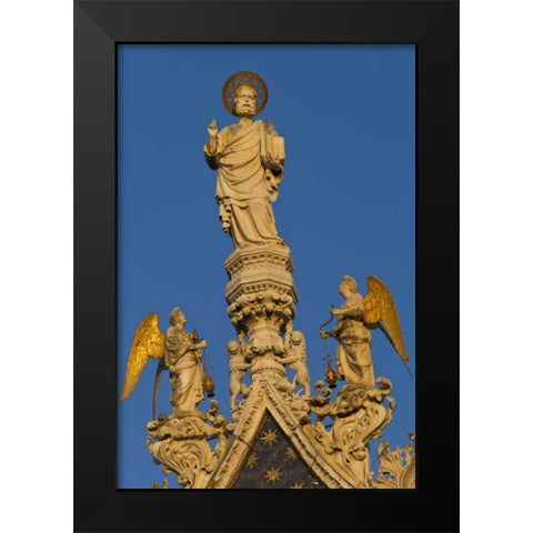 Italy, Venice Christ at San Marco Basilica Black Modern Wood Framed Art Print by Young, Bill