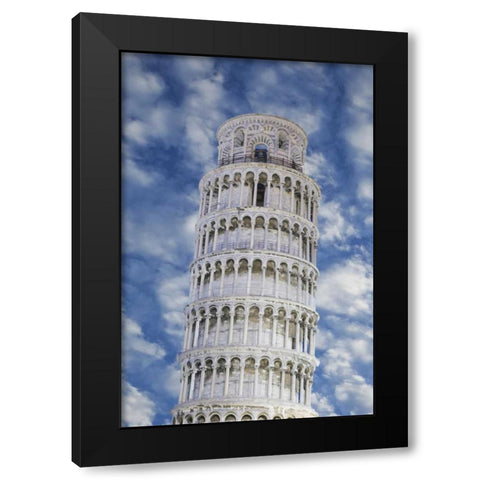 Italy, Pisa Top part of the Leaning Tower Black Modern Wood Framed Art Print by Flaherty, Dennis