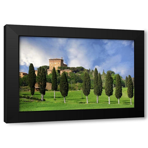 Italy, Tuscany A villa near the town of Pienza Black Modern Wood Framed Art Print with Double Matting by Flaherty, Dennis