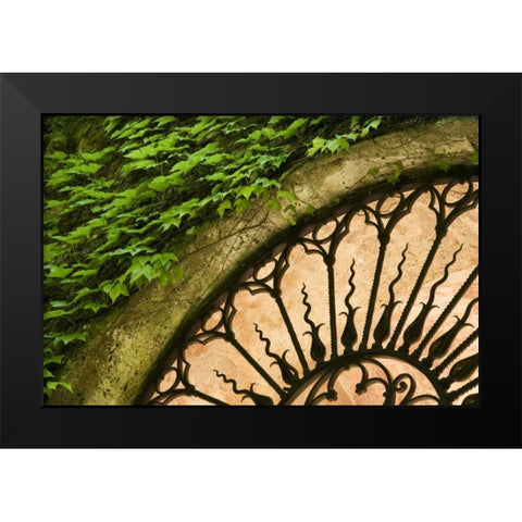 Italy, Tuscany Celsa Castle window detail Black Modern Wood Framed Art Print by Bush, Marie