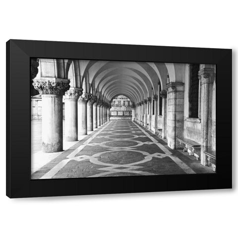 Italy, Venice Columns at Doges Palace Black Modern Wood Framed Art Print with Double Matting by Flaherty, Dennis