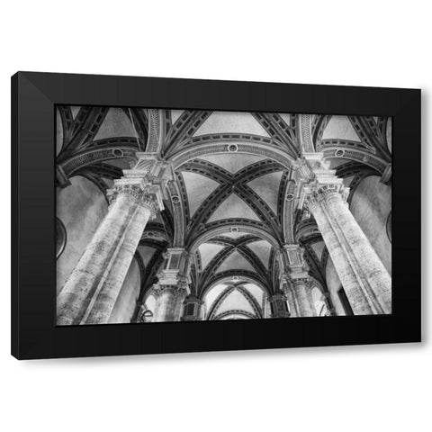 Italy, Pienza Cathedral of Santa Maria Assunta Black Modern Wood Framed Art Print by Flaherty, Dennis