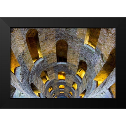 Italy, Orvieto St Patricks well Black Modern Wood Framed Art Print by Delisle, Gilles