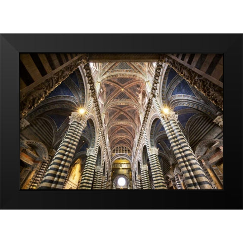 Italy, Sienna Interior of Sienna Cathedral Black Modern Wood Framed Art Print by Delisle, Gilles