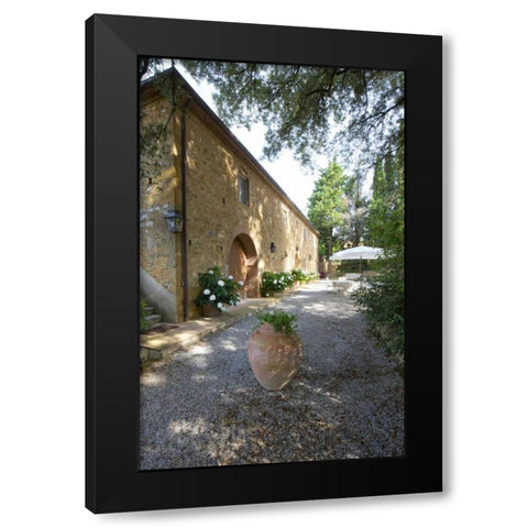 Italy, Tuscany, Petroio Typical Tuscan farmhouse Black Modern Wood Framed Art Print with Double Matting by Delisle, Gilles
