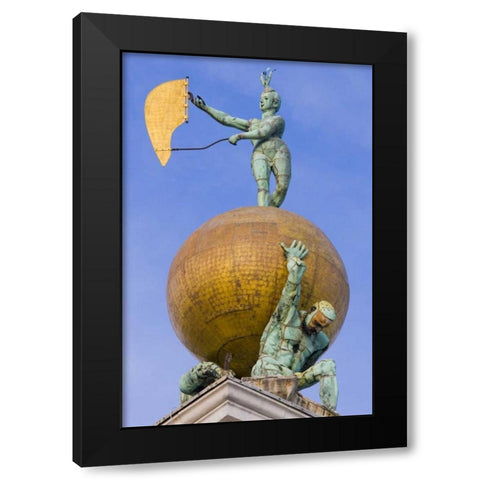 Italy, Venice Fortune statue on top a roof Black Modern Wood Framed Art Print with Double Matting by Delisle, Gilles
