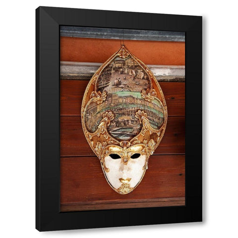 Italy-Venice Carnival mask on display Black Modern Wood Framed Art Print by Jaynes Gallery