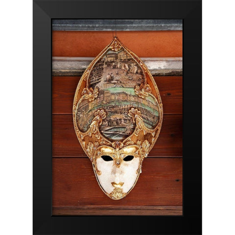 Italy-Venice Carnival mask on display Black Modern Wood Framed Art Print by Jaynes Gallery