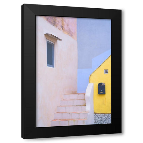 Europe-Italy-Procida-Exterior of house and stairway Black Modern Wood Framed Art Print with Double Matting by Jaynes Gallery