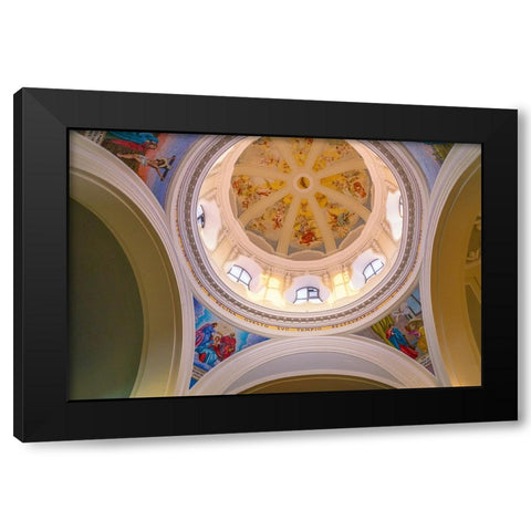 Europe-Italy-Procida-Interior dome of Santuario S-Maria delle Grazie Incornata church Black Modern Wood Framed Art Print with Double Matting by Jaynes Gallery