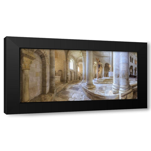 Europe-Italy-Tuscany-Interior of San Antimo Abbey Black Modern Wood Framed Art Print by Jaynes Gallery